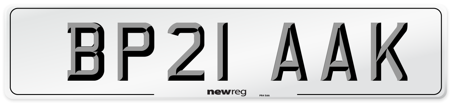 BP21 AAK Number Plate from New Reg